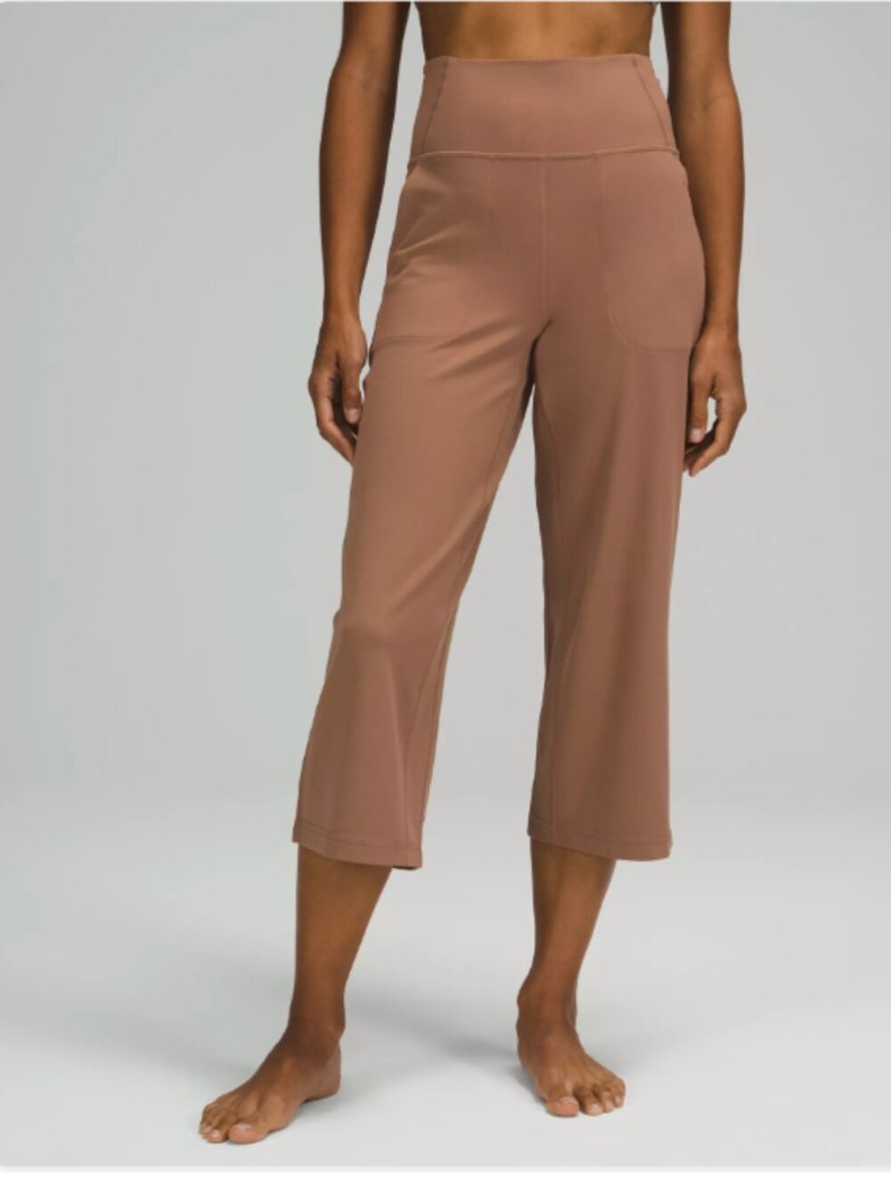 lululemon Align Super-High-Rise Wide Leg Crop 23" - BROWN - SIZE 16